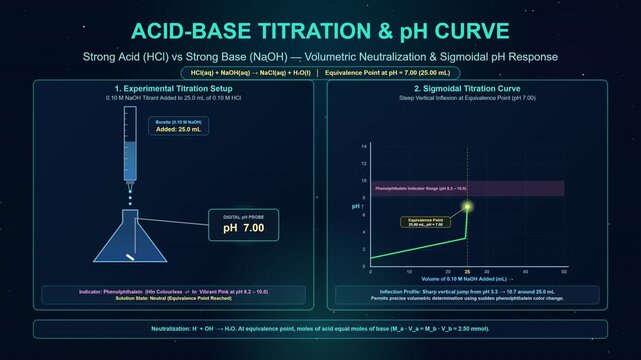 Acid Base Titration Curve Showing Equivalence Point and pH Shift