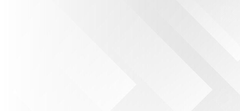 Abstract white and light gray modern geometric background with overlapping angled rectangular layers