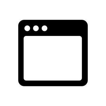Browser Window Glyph Icon Vector Illustration for Web Page Interface and Software Application Symbol