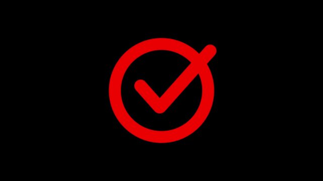 Check mark on transparent background with alpha channel. approved tick mark icon, Check mark icon animation, right mark icon. Tick mark icon animation. Right Check Mark Icon Animation.