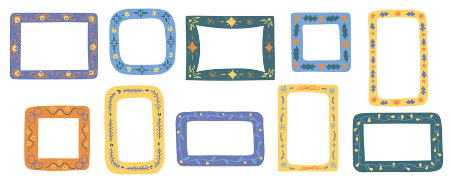 Frame Set Decorative Borders Cartoon