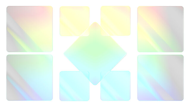8K Multicolor Gradient Frosted Glassmorphism UI Elements Overlay with Semi-Transparent Center Diamond Grid