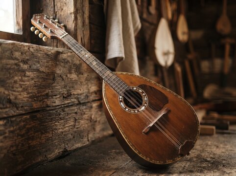 Traditional wooden tamburica