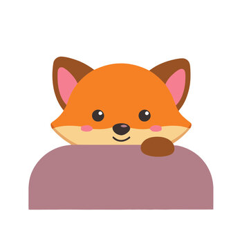 Cute cartoon fox face illustration