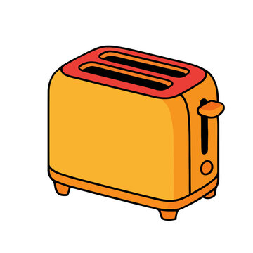 Orange and red toaster isolated on transparent background