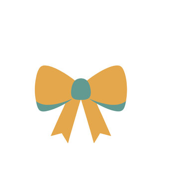 Orange and teal bow illustration