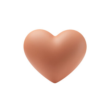 3D solid clay heart health wellness icon