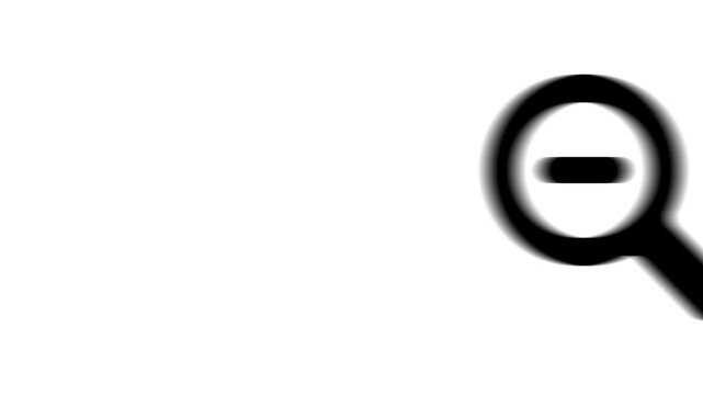 Animation set, zoom out symbol. Animations: transparency, zooms, transition top to down, transition left to right, slide up to down, slide left to right