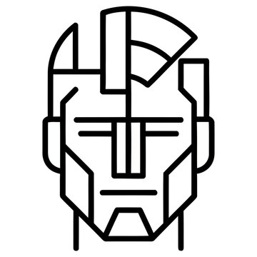 Geometric robot head icon