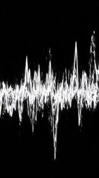 Black and white abstract sound wave pattern for audio visualization