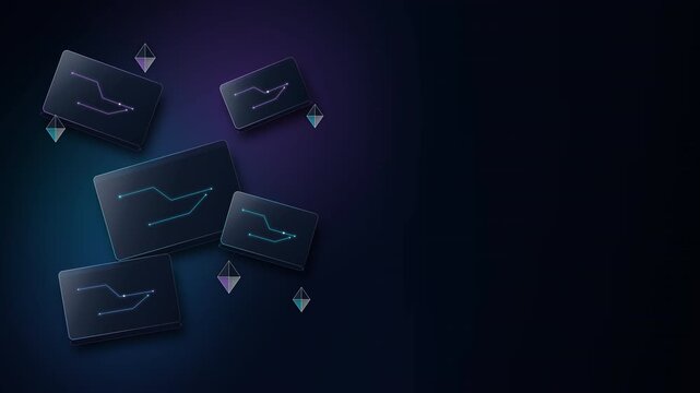 Dark Corporate Glassmorphism 3D Obsidian Extruded Slabs Neon Conduits