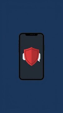 Smartphone security and message protection flat motion graphic, ai generated