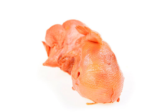 Chicken head on white background