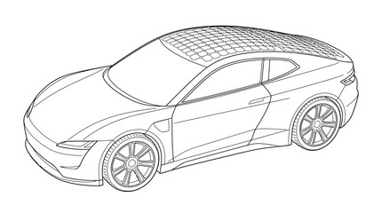 Fototapeta premium Modern Electric Car Design Isolated