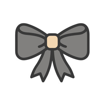 Gray bow tie graphic illustration