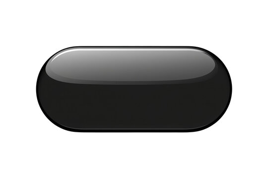 Glossy black oval button with domed reflection