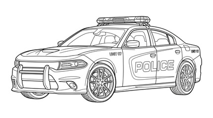 Police Car Illustration Isolated Transparent Background © Firzan