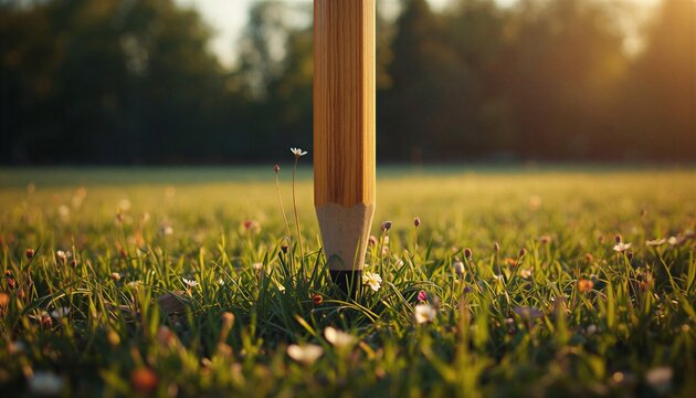 Giant Pencil Growing From the Ground