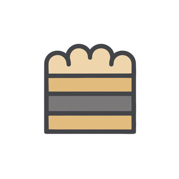 Stylized layered cake slice icon