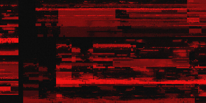 Abstract dark red glitch effect background featuring noise distortion, static lines, and futuristic digital texture for modern technology designs.