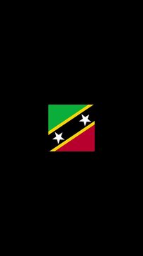 3D Rotating Saint Kitts and Nevis Flag Cube Animation with Transparent Background