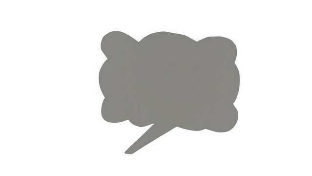 Grey speech bubble icon with a rounded cloud shape for communication and chat isolated on transparent background