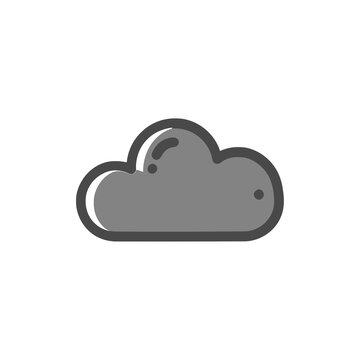 Grey cloud icon with dark outline