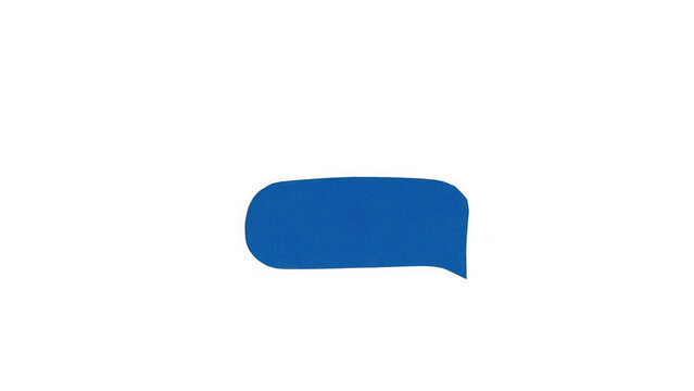 Simple blue speech bubble icon representing a chat message or communication sign isolated on transparent background