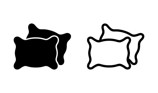 Pillow icon vector. Pillow logo.fluffy pillow