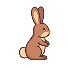 Fototapeta premium Cartoon brown rabbit illustration