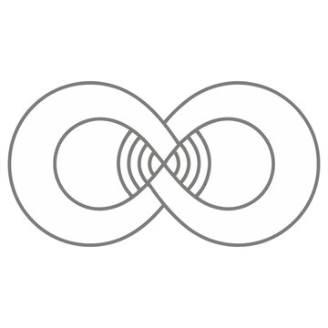 Infinity symbol with concentric circles