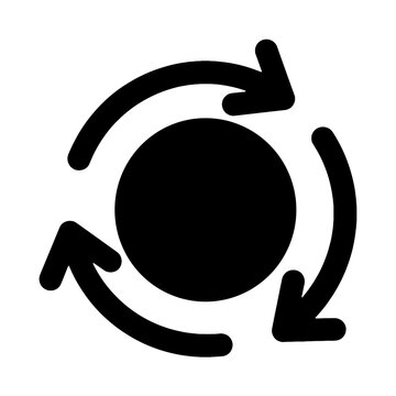 Black Hole with Orbiting Arrows Flat Icon