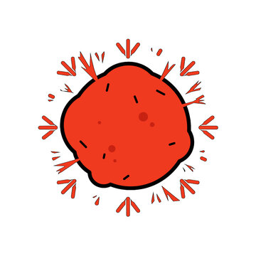 Red Supergiant Star with Flares Flat Icon