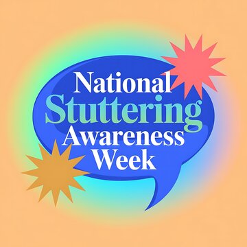 National stuttering awareness week speech bubble design