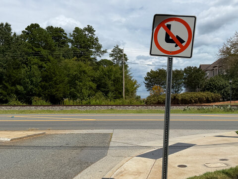 NC Cornelius Sign No Left Upside Down H 2026
