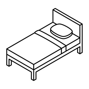 single bed isometric icon