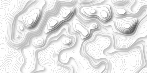 Topography map white spiral line contour paper design. hiking minimal discovery grid topography map area diagram lines map. geographic mountain outline relief. © MdLothfor