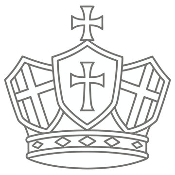 Crown with crosses and shield outline