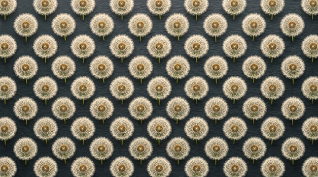 Dandelion flower pattern, botanical growth and spring concept
