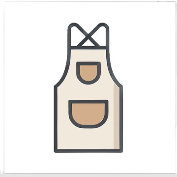 Apron icon with pockets and crossed straps