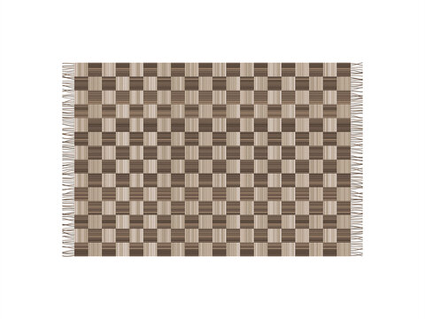 Woven checkered placemat mat texture with fringe border