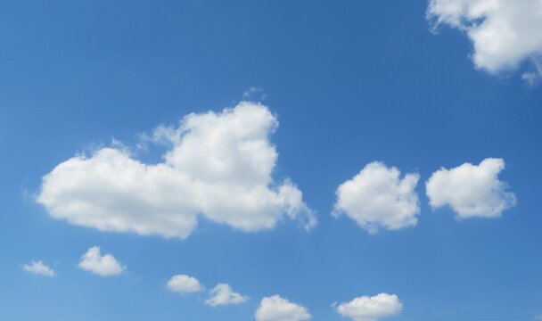 Beautiful cloudscape in blue sky, natural clouds background