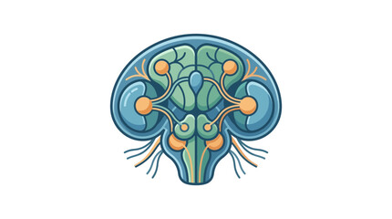 Fototapeta premium Brain shaped octopus head logo design