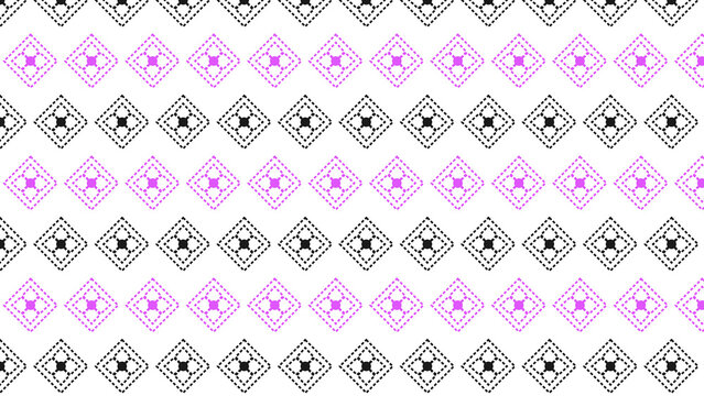 Abstract seamless geometric pattern with pink and black diamonds
