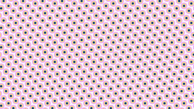 Seamless Geometric Pattern with Pink and Blue Concentric Circles and Evil Eye Design