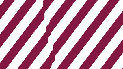 Obraz premium Bold burgundy diagonal stripes with a vertical wavy split line