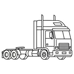 Fototapeta premium Semi-truck tractor outline