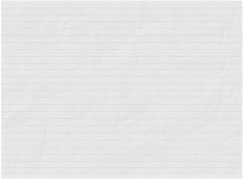 White lined paper texture background with subtle wrinkled surface, notebook ruled sheet for writing design and creative print project