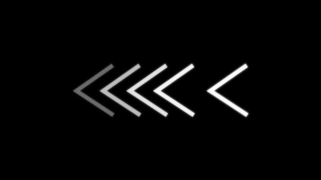 Right-directional arrow loop animation. Animated forward arrows on black motion background