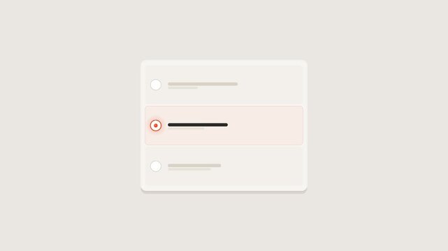 Minimalist User Interface Radio Button Selection Animation in Modern Flat Design